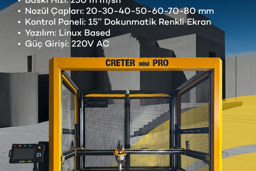 3D Beton Yazıcı Teknolojisinde Yeni Bir Dönem: Creter Mini Pro Geliyor!